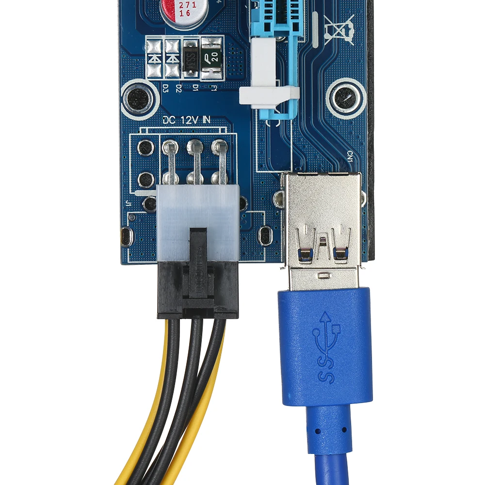 6-Pack мульти-интерфейс PCI-E 6pin Powered стояка адаптера 1x к 16x талии доска с 23.6in USB3.0 кабель-удлинитель