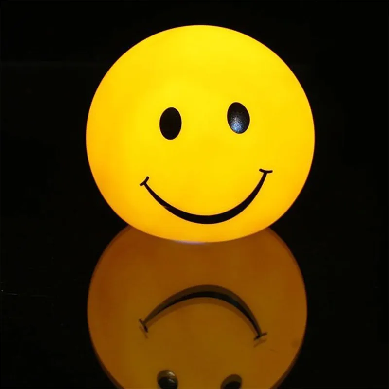 

Lovely LED Round Smiley Face Night Light Color Changeable Night Lamp Home Decoration For Baby/Children Bedroom Sleeping Light H2
