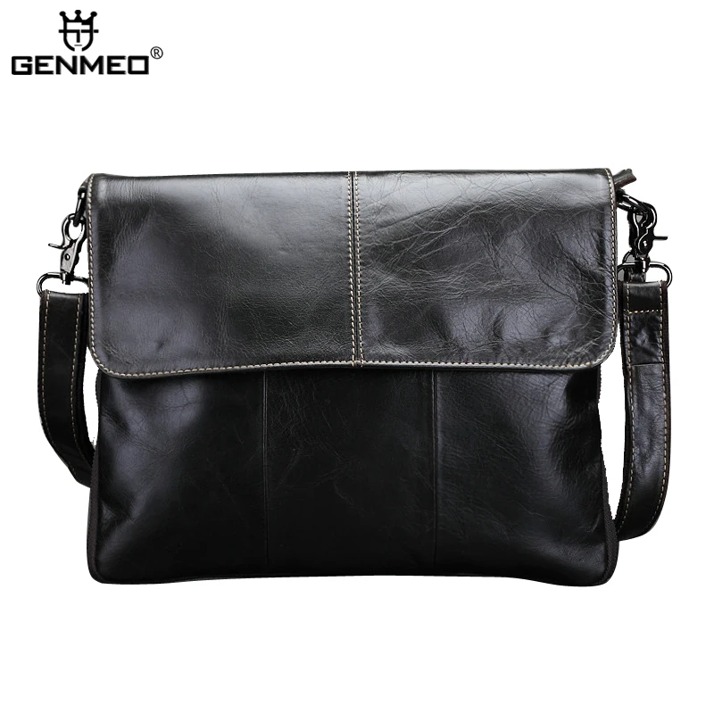 

GENMEO New Arrival Genuine Leather Bag 2019 Crossbody Natural Leather Shoulder Bags Small Male Messenger Bags Bolsa Feminina
