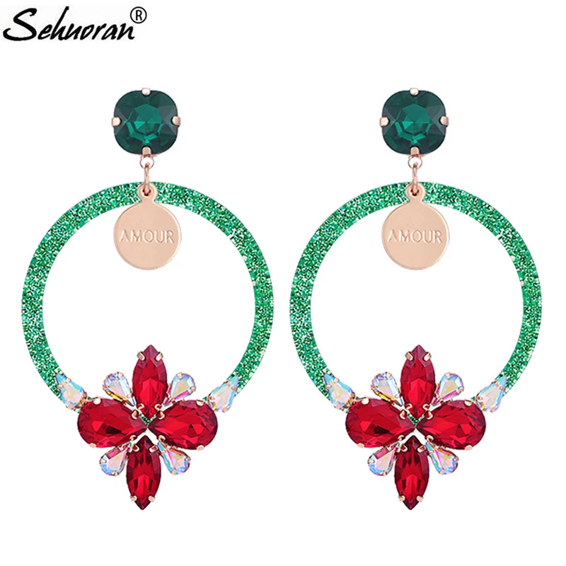 Sehuoran Pendientes Mujer Moda 2018 большие серьги для женщин Бохо Pendients полимерные Oorbellen