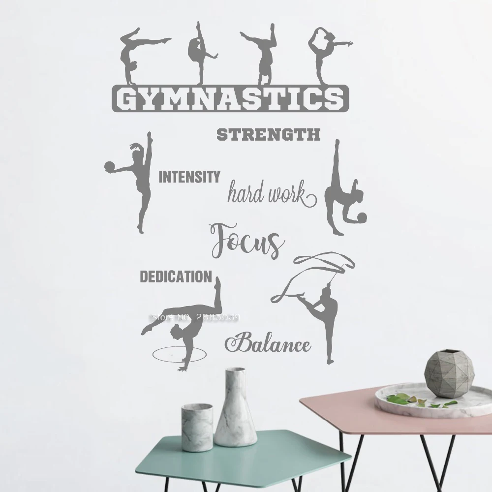 Creative 5 Gymnastics Pattern Dancing Wall Stickers Home Decor Wall Art Decal