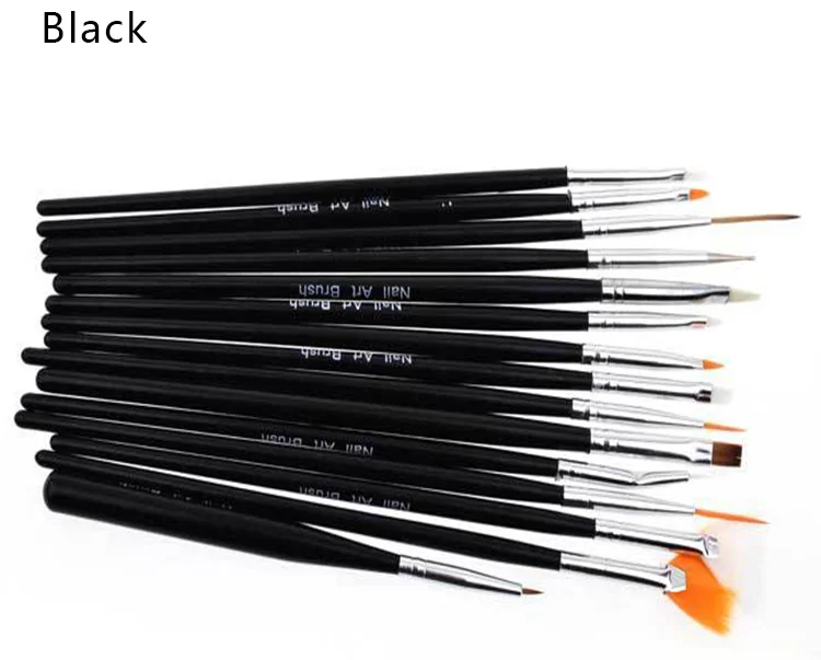 1 Set 15 pcs Nail Art Brush Decorations Tools Professional Painting Pen for False Tips UV Gel Polish Brushes | Красота и здоровье
