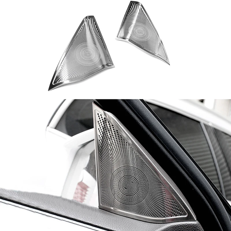 

2x Chrome plate Stainless Steel Front Door Speaker Panel Dec cover trim For Mercedes-Benz E Class W212 2010-2015
