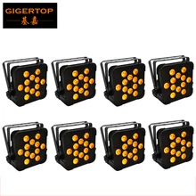 TIPTOP TP-G3045-5IN1 8 Пак Proiector Par efect lumini Led плоский Par свет RGBWA 15WX12 Профессиональный тонкий банок 5в1 цвет