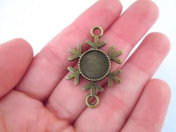 

12mm Brass Bezel Snowflake Connector Settings B237theof