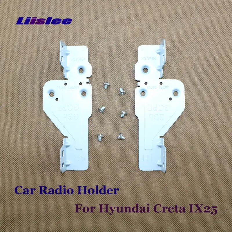 

Car Radio Holder For Hyundai Creta Ix25 Cantus 2017 2018 CD DVD Player Support Head Unit Metal Prop Stand / One Pair with Screws
