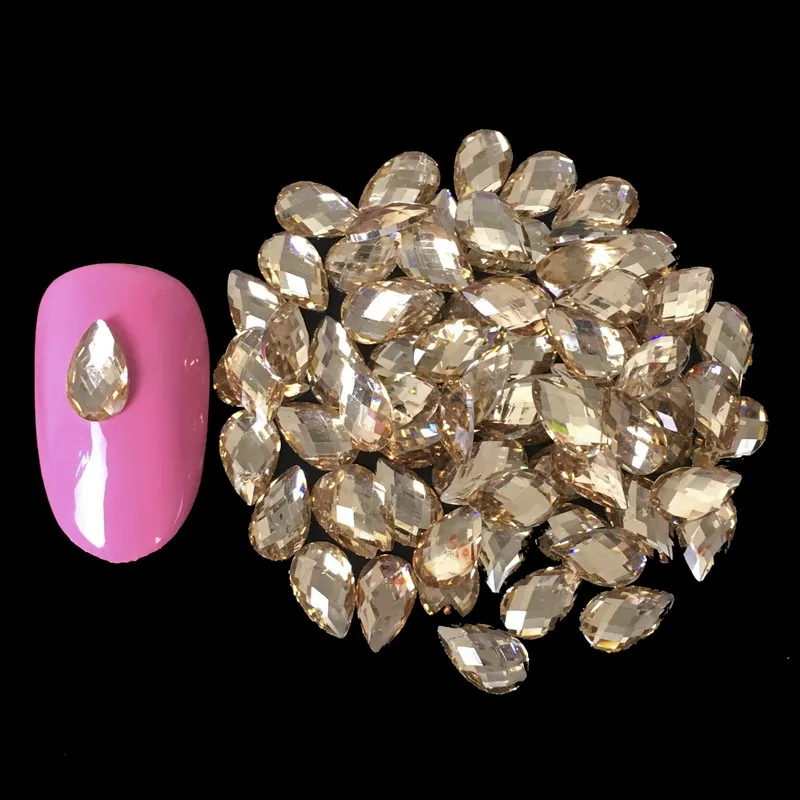 Make Up Round Nail Wheel Tear Drop Design Nail Art Decorations 3D