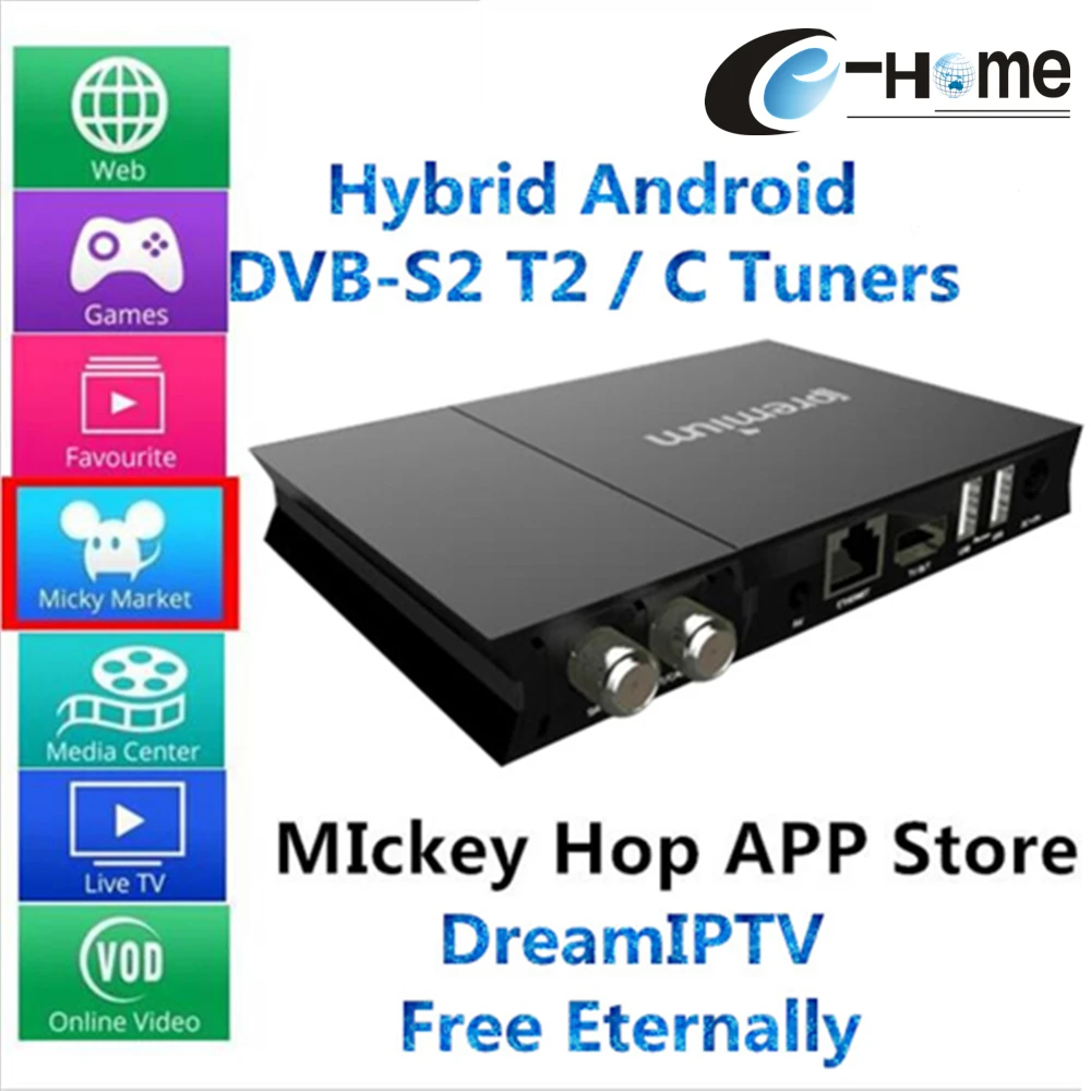 IPremium I9 OTT Android Combo DVB-S2 T2/C TV Box MICKYHOP OS Dream IPTV Eternally French Russian Arabic Latino Adult XXX VOD