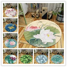 Модные круглые ковры с цветочным принтом и растениями для гостиной, коврик для пола/ковер для декора спальни, ковер для детской комнаты, коврик для компьютерного стула