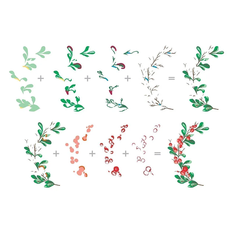 Рождественские листья, ветка, многослойные прозрачные силиконовые штампы для скрапбукинга, сделай сам, альбом, карта, бумага, украшение, 6x8 дюймов, новинка