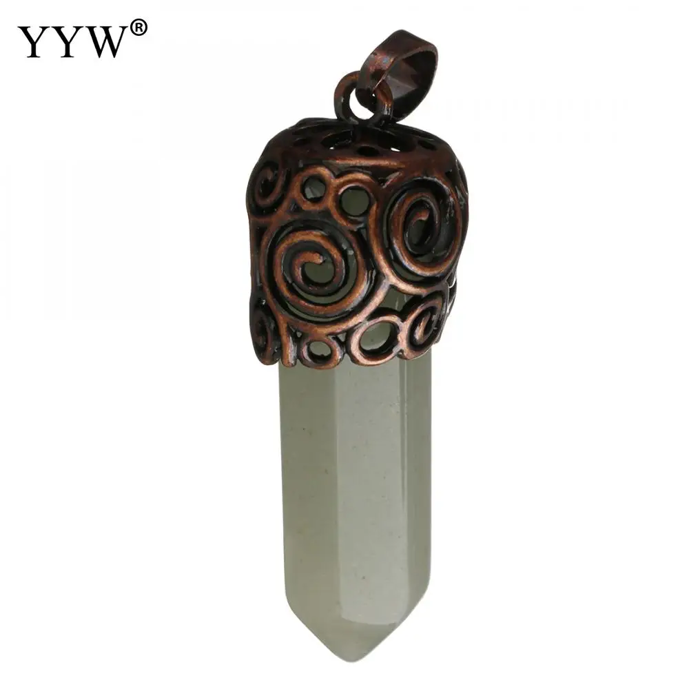 Лидер продаж YYW Column Колонка ожерелья натуральный камень кулон из амазонита кварцевые бусины для женщин и мужчин ювелирные изделия в винтажном стиле - Окраска металла: green aventurine