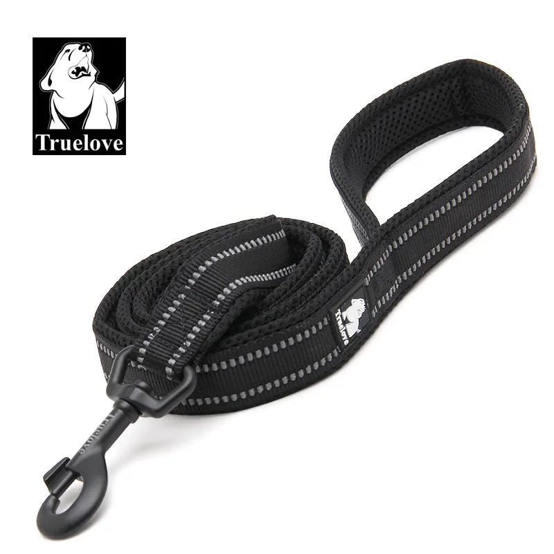 Truelove мягкий сетчатый поводок для собак, светоотражающий нейлоновый поводок для прогулок, тренировочный поводок для собак, поводок для бега, поводок для собак домашних животных, 5 цветов, 110 см - Цвет: black