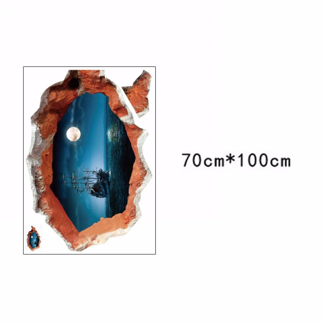 JX LCLYL Съемные 3D Ocean Seaview виниловые наклейки сломанные настенные Искусство