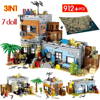 

912PCS Player Unknown's Battlegrounds Compatible Ww2 Army Military Soldiers Weapon PUBG Building Blocks Kids Toys Set