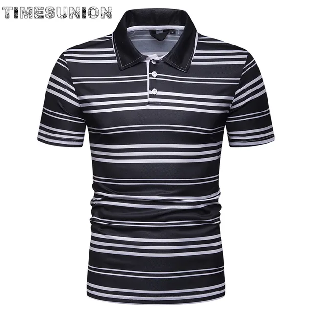 polo a rayas blanco y negro hombre