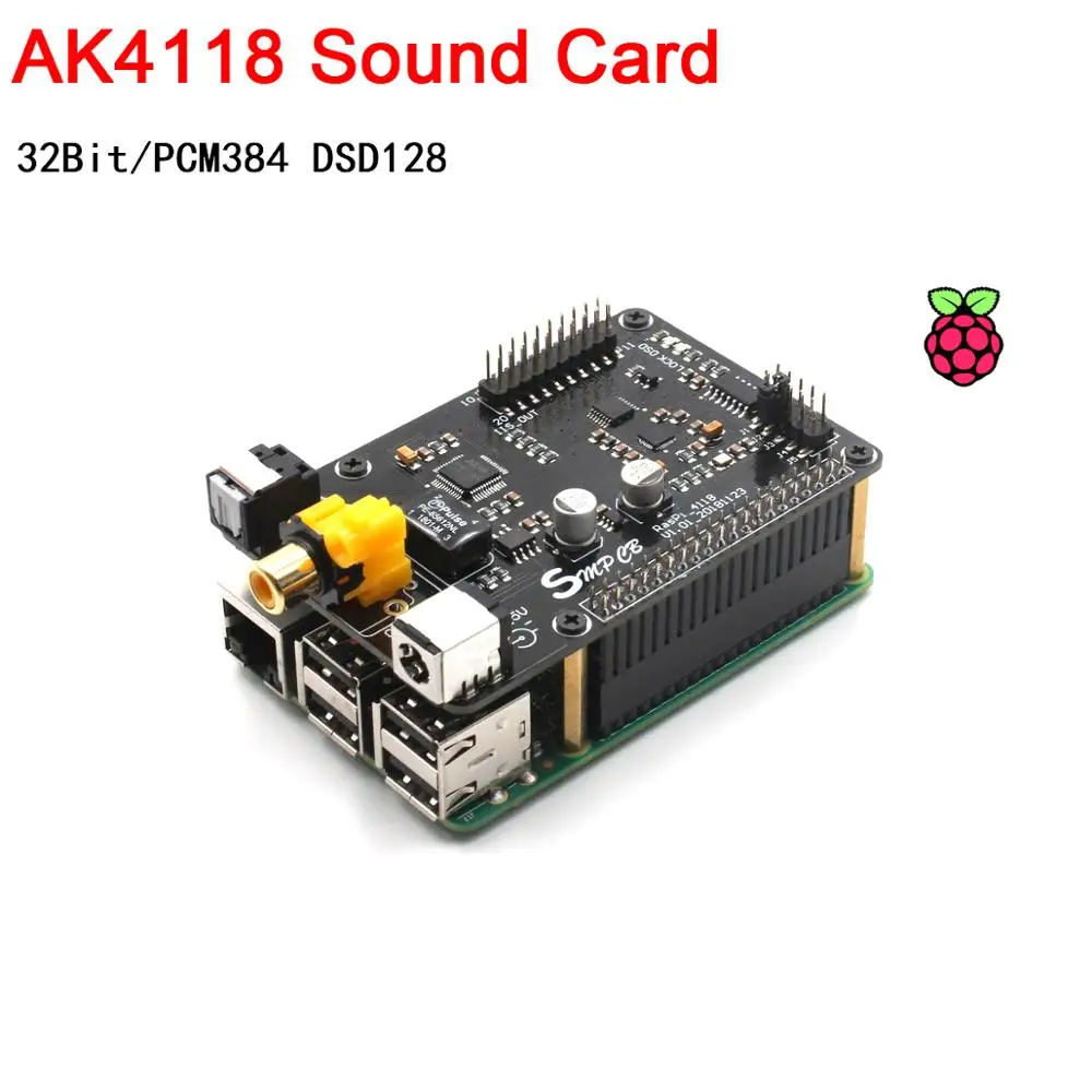 

Raspberry pi 3 B+ AK4118 Coaxial HIFI Audio Sound Card I2S DSD Digital Broadcast network player PI 3B 32BIT PCM384 DSD128