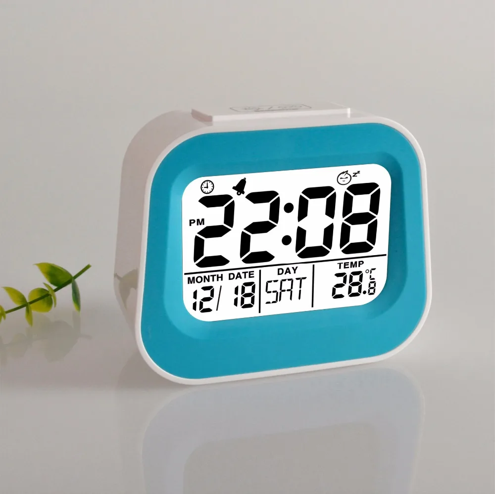 Sensitive night Large LCD alarm clock Digital thermometer alarm clock