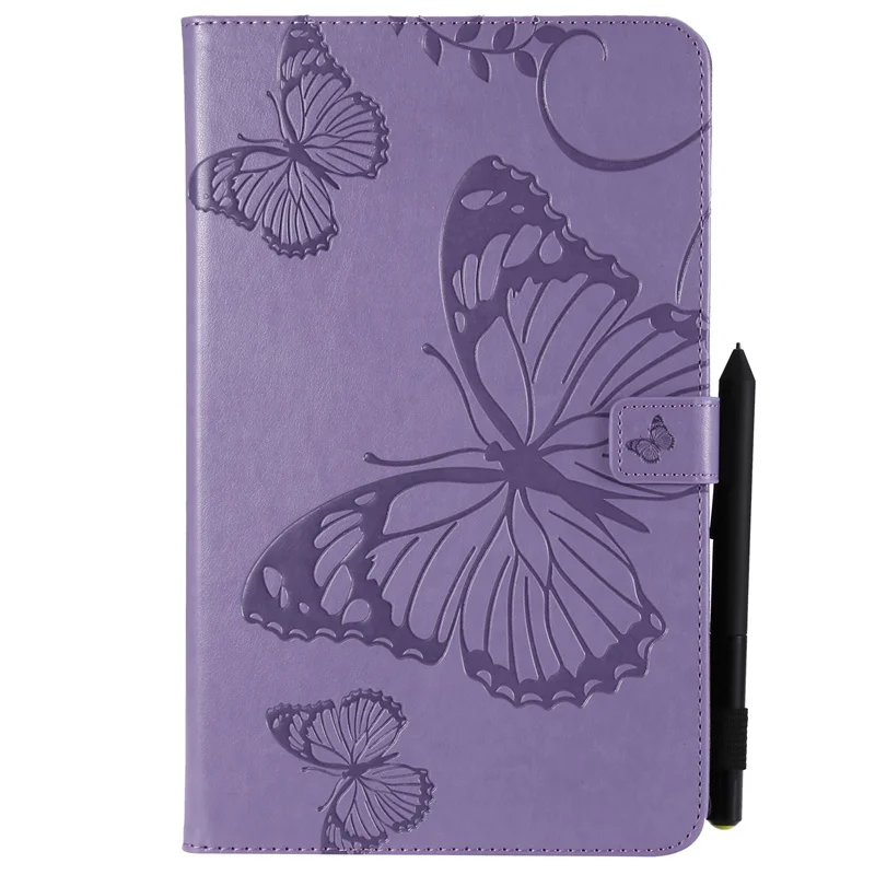 3D Butterfly Embossed Tablet Stand Case For Galaxy Tab A6 10.1 2016 SM-T580 T585 Magnetic Flip PU Leather Cover Sleeve + Stylus (11)
