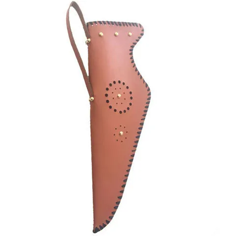 

New Hand Crafted Brown Leather Archery Arrow Bag Quiver Holding For Hunting