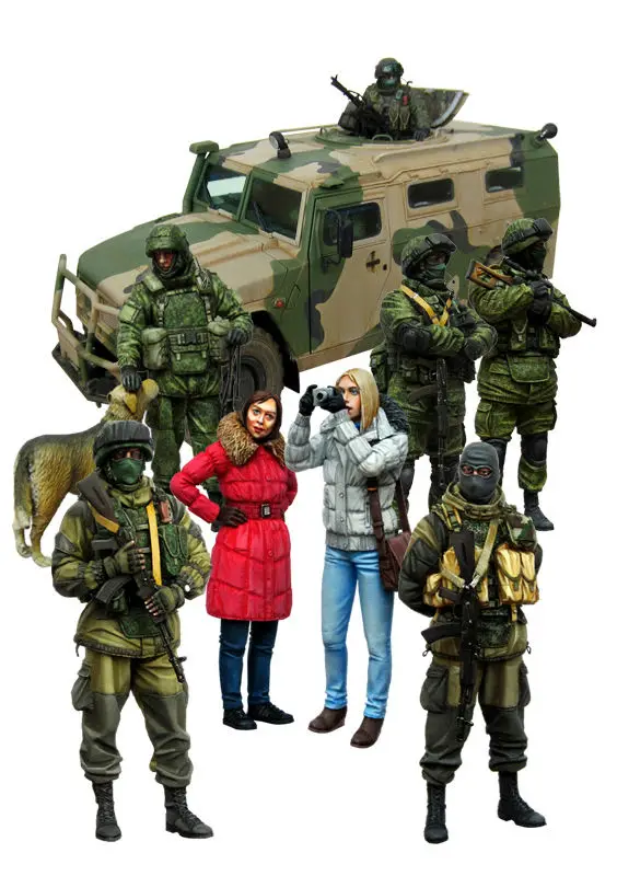 [Tuskmodel] 1 комплект модели из смолы 35 шкал фигурки Современный русский солдат и