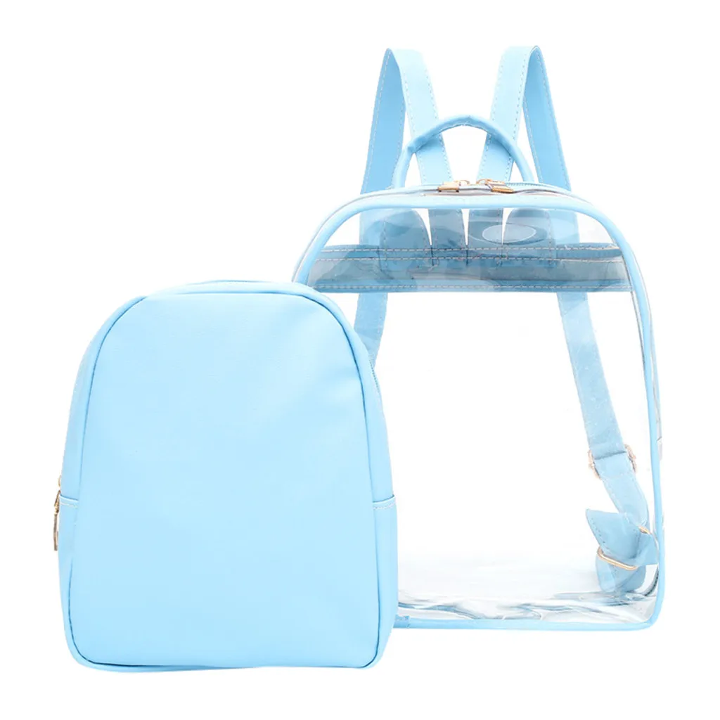 

Women's Clear Plastic See Through Security Transparent Backpack Travel Bag backpacks waterproof high quality school bag Mar 10