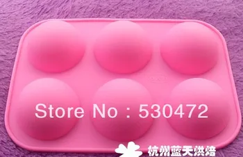 

Wholesale ,6 hole silicone Cake Mold Semicircular Hemispherical 10 pcs30 ML 5*2.5CM