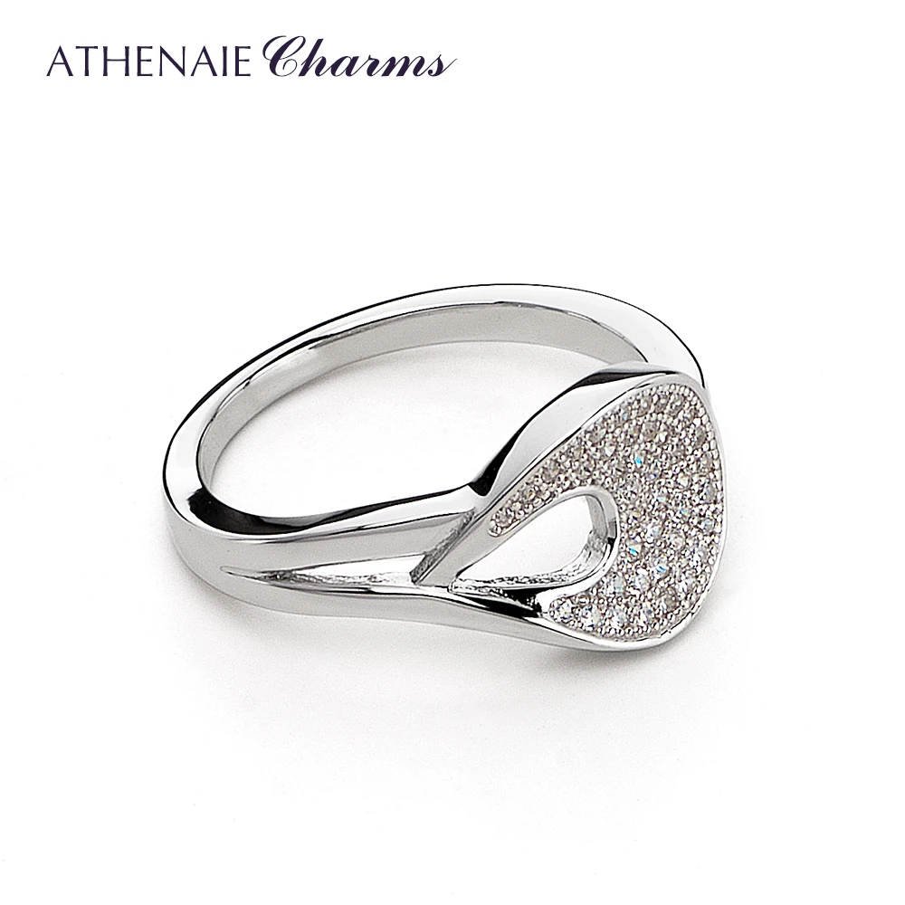 ATHENAIE, 925 пробы, серебряное кольцо с большим листом, CZ, богемное, бохо, Винтажное кольцо для женщин, ювелирные изделия, подарки