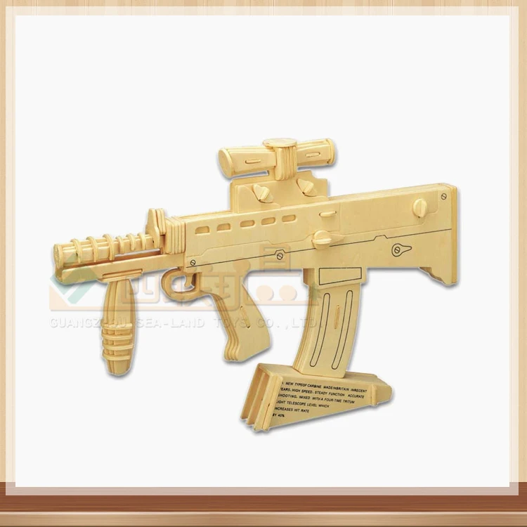 3D wooden huge big carbine jigsaw puzzle wooden gun jigsaw puzzle toy