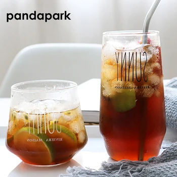 

Pandapark 2018 New Brief Drink Cup Fashion Letter Juice Glass Home and Party Use Creative Funny Mug Wine Glass Milk Mugs PPX033A