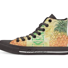 Froyo Ананас Дизайн дышащая Повседневная Высокая обувь на шнуровке холщовая обувь кеды