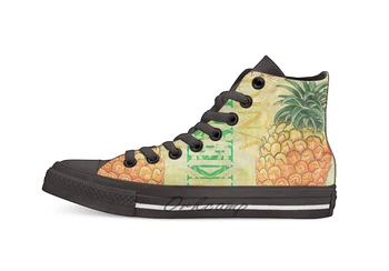 

Froyo Pineapple Design breathable Casual High Top lace-up Canvas shoes sneakers