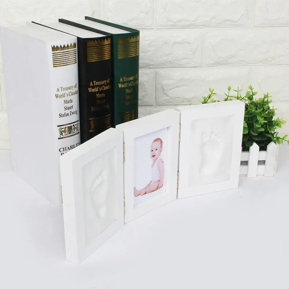 Hand And Foot Print Commemorative Photo Frame Baby Hand And Foot Print Hand And Foot Ink Mud Creative Baby Birthday Souvenir