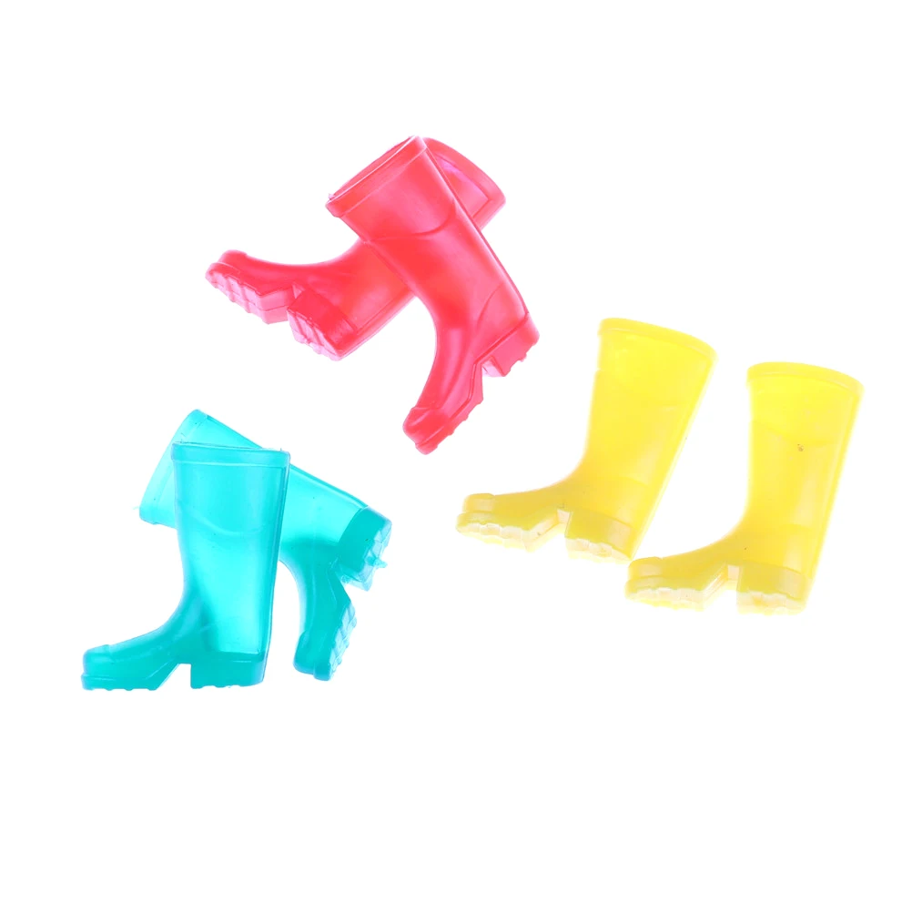 1 пара Кукольный дом Мебель Миниатюрные резиновые сапоги для дождя домашний сад дворовая вспомогательная обувь для Барби игрушки подарки 3 цвета