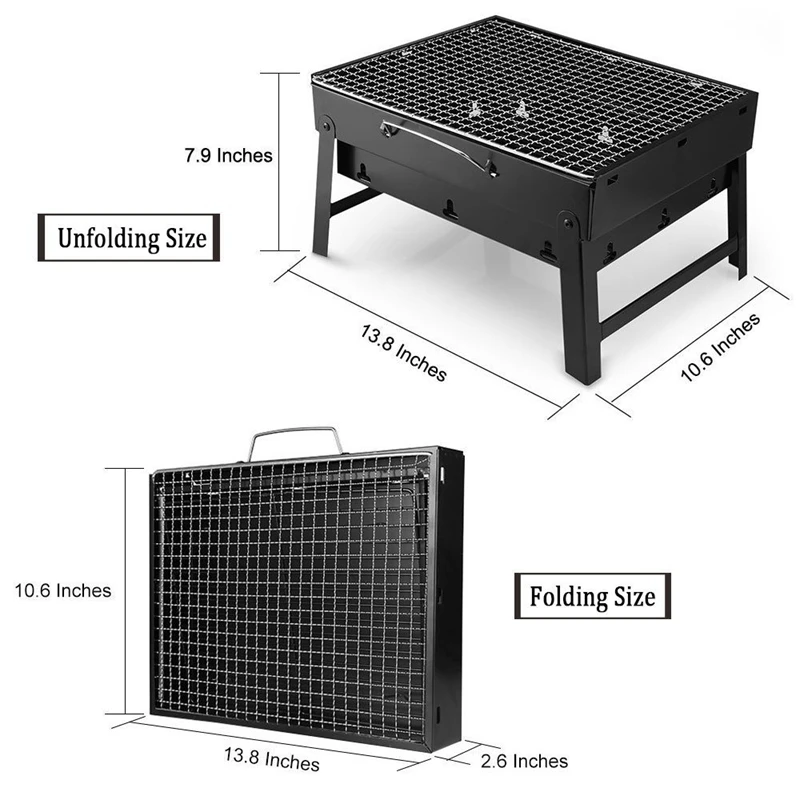 Складной барбекю гриль портативный барбекю уголь гриль проволочные сетки инструменты для наружного кемпинга приготовления пикников Пешие прогулки