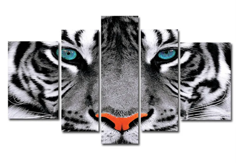 

New, 5d, diy, Diamond Painting 5pcs Tiger Cross Stitch, Full, drill, Diamond embroidery, Diamond, Mosaic, pattern, beads embroi