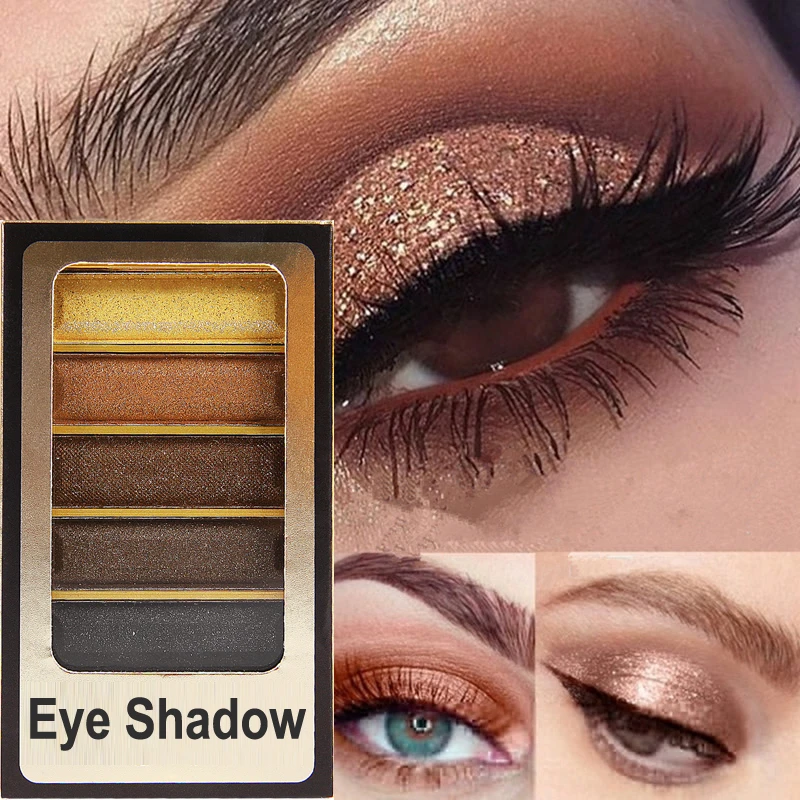 

Glitter Eyeshadow Palette Waterproof Smoky Black Make Up Kit Shimmer Eye Shadow Palette Cosmetic Pigment Makeup Eyes Shades Set