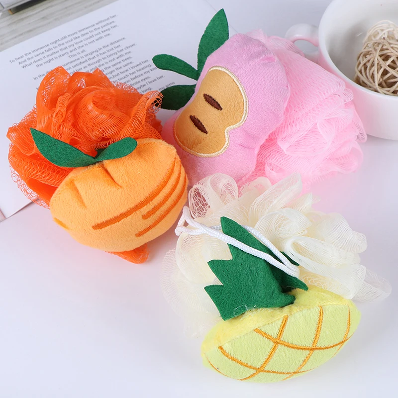 Cute Children Newbron Infant Soft Cotton Baby Bath Brush Cartoon Baby Bath Sponge Powder Puff Shower Product Rubbing Towel Balls