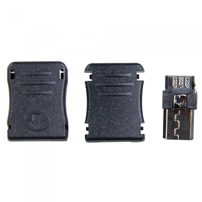 50 шт. Micro USB 5 Pin T порт со штекерной розеткой, разъем пластиковая крышка DIY