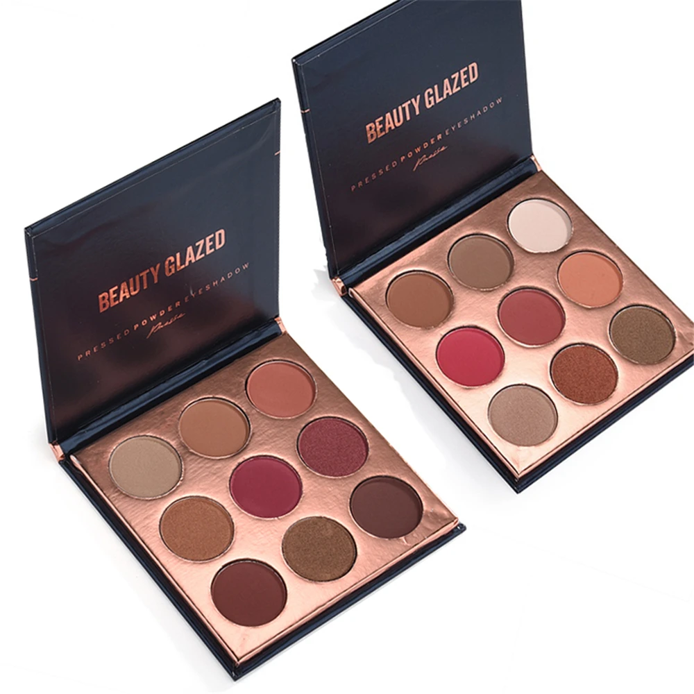 9 видов цветов Красота светящиеся застекленные тени для век Палитра матовые