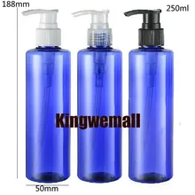 100 шт./лот 250 мл пустая бутылка, Пластик насоса бутылку контейнер голубой цвет lw-c-250a