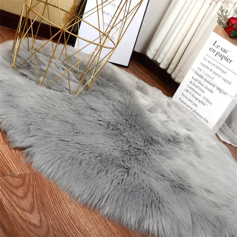 30*30CM Soft Artificial Sheepskin Rug Chair Cover Bedroom Mat Artificial Wool Warm Hairy Carpet Seat Textil Fur Area Rugs