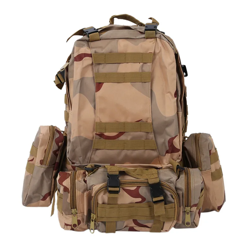 Армейский походный рюкзак 55Л 3D Molle Рюкзак Многофункциональный походный рюкзак для пеших прогулок/спорта/путешествий-с добавлением - Цвет: Photo color
