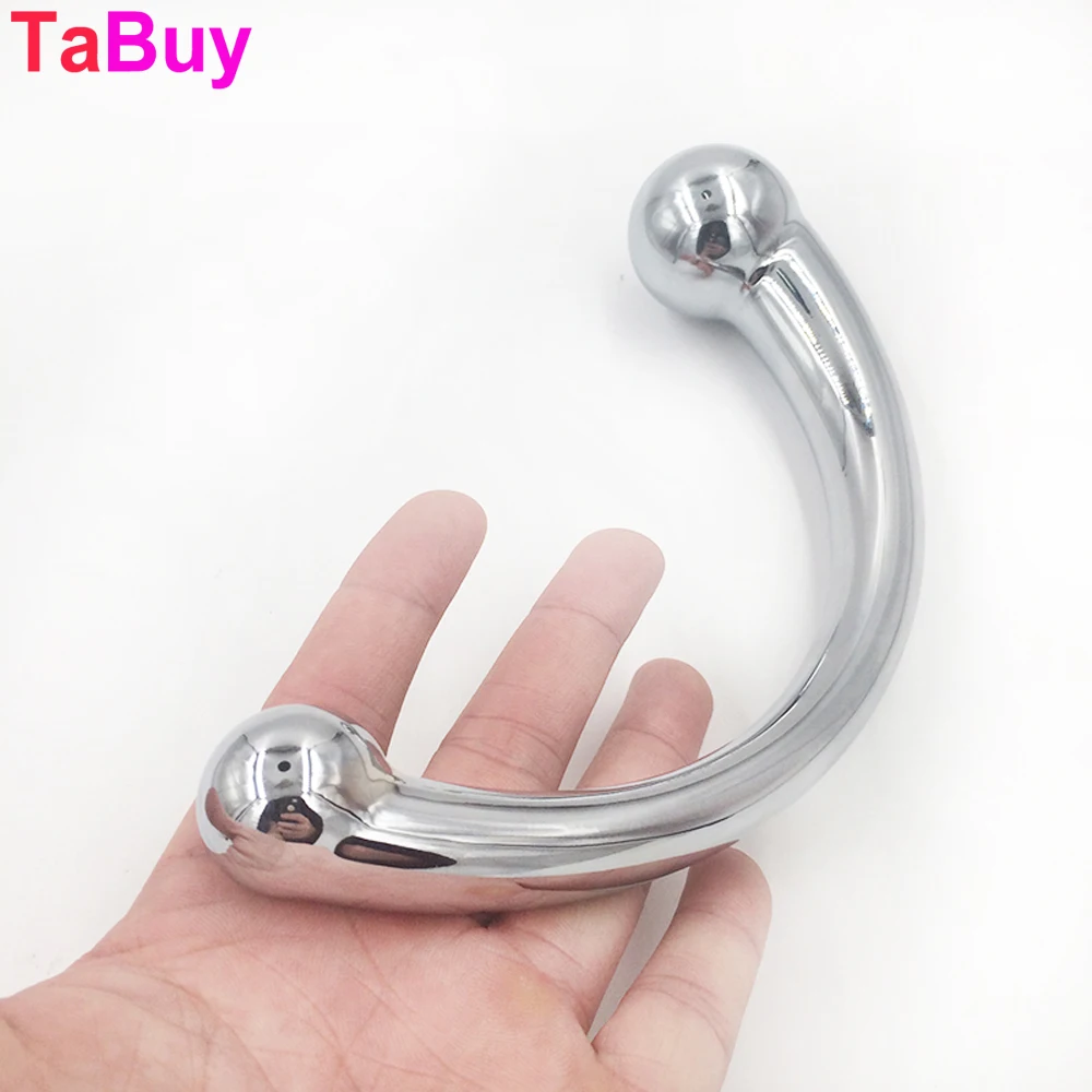 Tabuy stainless steel P-spot massager G-spot wand massage stick pure Metal Anal sex toy