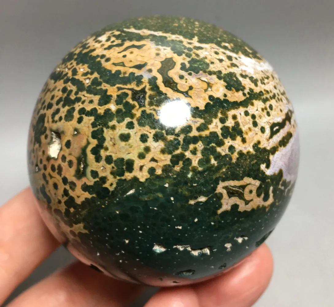 

360g NATURAL Ocean Jasper BALL HEALING mineral crystals healing stones
