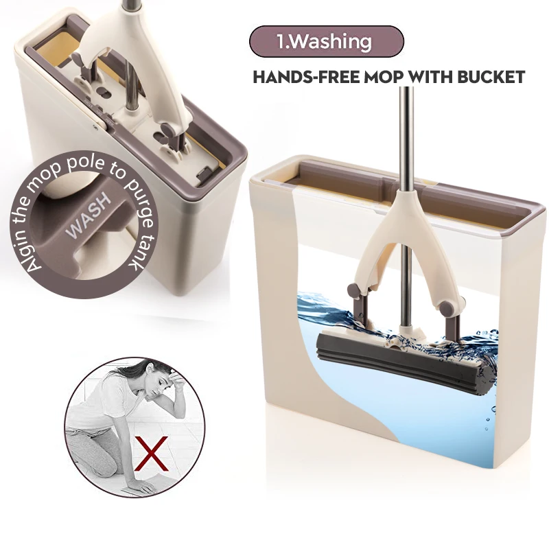 Pаспродажа Губчатая швабра и ведро для швабры со Сменная Губка с головками губчатая Швабра ПВА супер абсорбент легкая чистка для деревянного пола