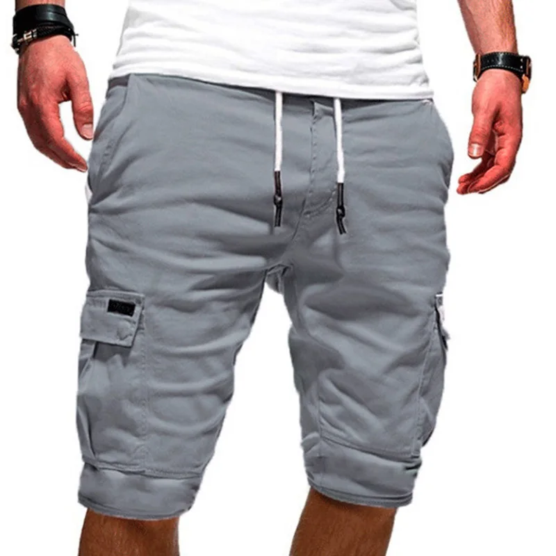 

Hot Men Half Pants Multi-pockets Loose Breathable Male Casual Pants for Summer MSK66