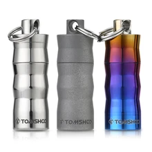 TOMSHOO titanium EDC водонепроницаемый чехол для таблеток, органайзер для лекарств, коробка для таблеток, чехол, брелок для кемпинга, инструмент для безопасности и выживания на открытом воздухе