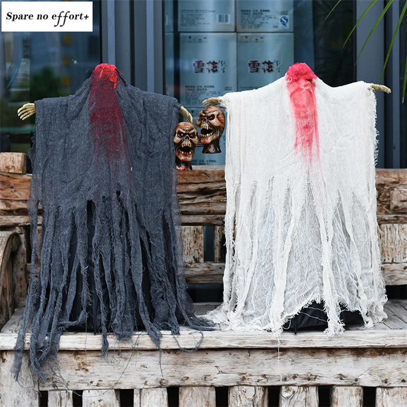 

Animated Spooky Halloween Hanging Ghost Scary Halloween Ghost Reaper Bloody Headless ghost Halloween Decor Horror Party Supplies