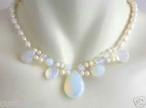 

Hot sell -@@@ Beautiful pearl and opal necklace ^^^@^Noble style Natural Fine jewe 4.28 -Top quality free shipping