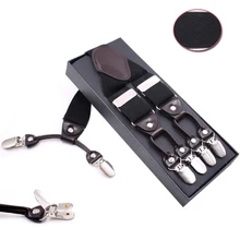 Новая мода эластичные регулируемые жаккардовые черные решетки 6 Клипов 3,5*120 см взрослые Индивидуальные брюки пояс